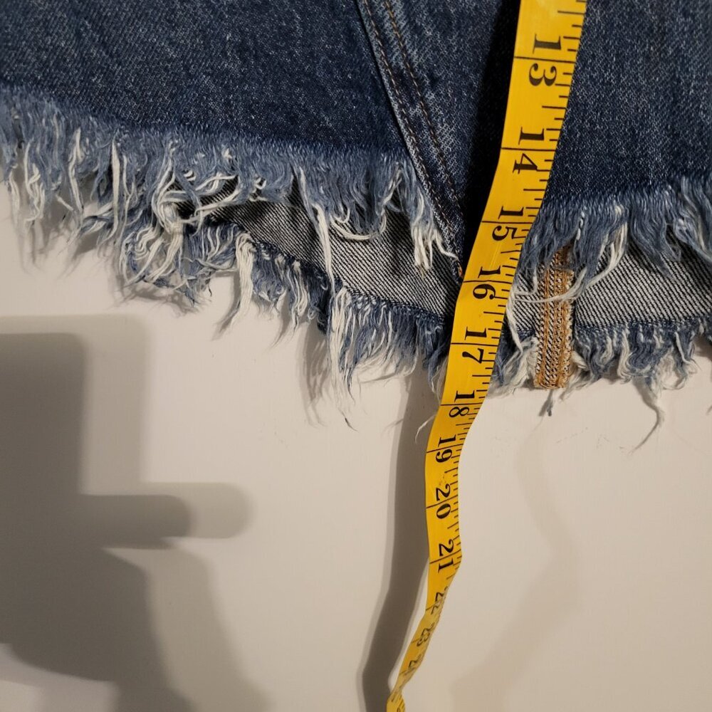 FREE PEOPLE (WE THE FREE) DENIM JEAN MINI SKIRT SZ 24 - Picture 7 of 8